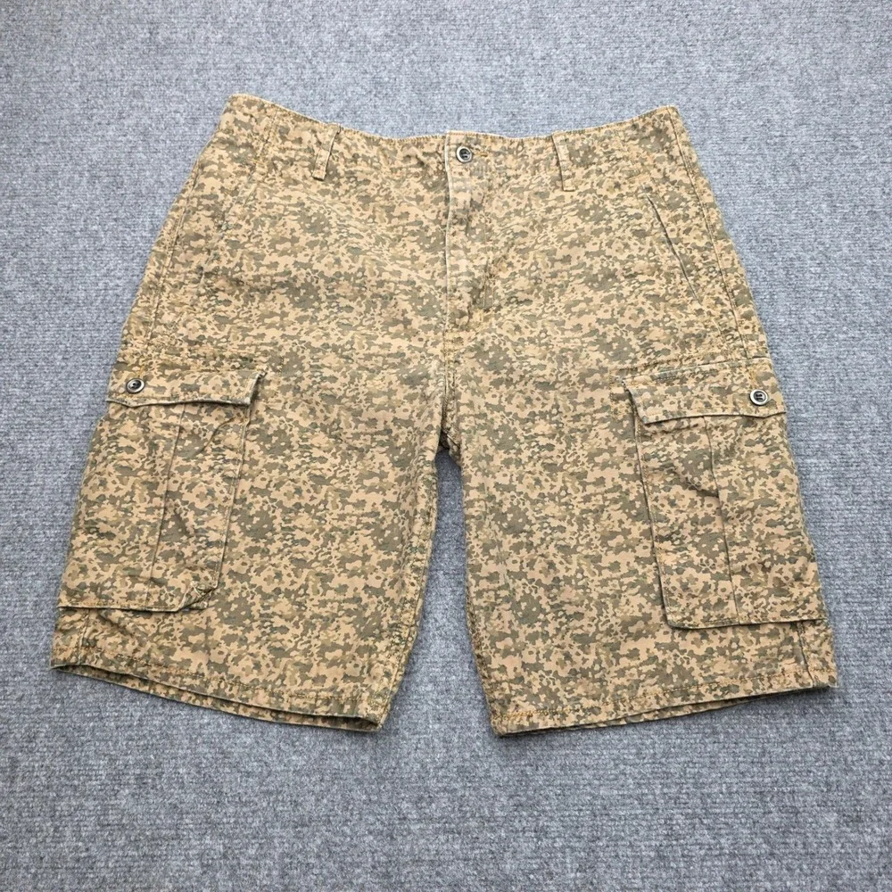 Levis Mens 34 Digital Camo Cargo Shorts Tan Brown Tactical Utility Cotton 12463